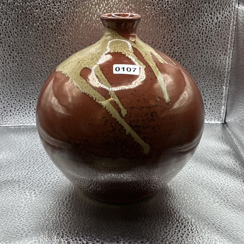 Stoneware vase kasama japan - stoneware, vase,