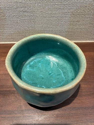 Tea bowl bluegreen ceramic - bluegreen,
