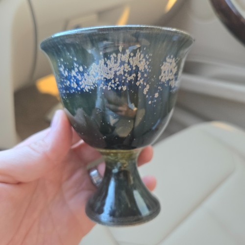 Japanese pottery wine goblet - japanese,